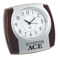 Wood Trim Alarm Clock - 4-1/2"x4"x1"